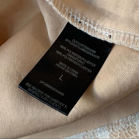 HEARTSOUL Cream Lace Dress Sleeveless Large Fit Flare Light Blush - Picture 9 of 10